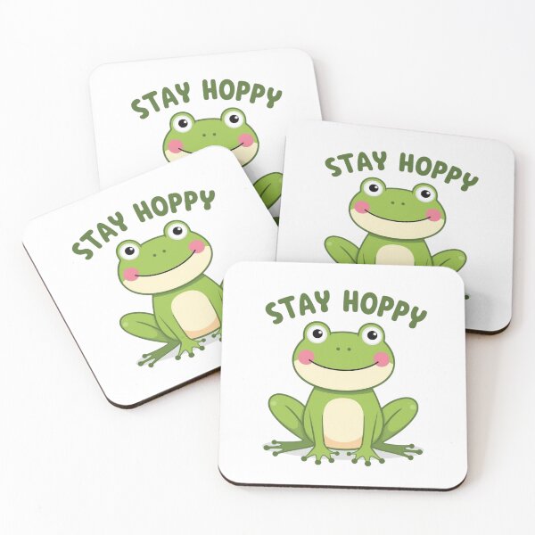 Item preview,  Stay Hoppy – Cute Smiling Frog Illustration designed and sold by catcurio.