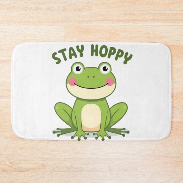 Item preview,  Stay Hoppy – Cute Smiling Frog Illustration designed and sold by catcurio.