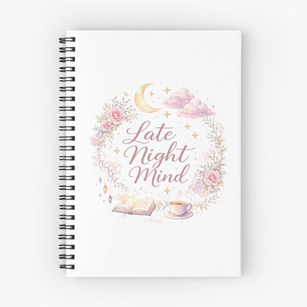Item preview, Late Night Mind Aesthetic Moon & Cozy Dreamy Quote Design designed and sold by Sanika arts .