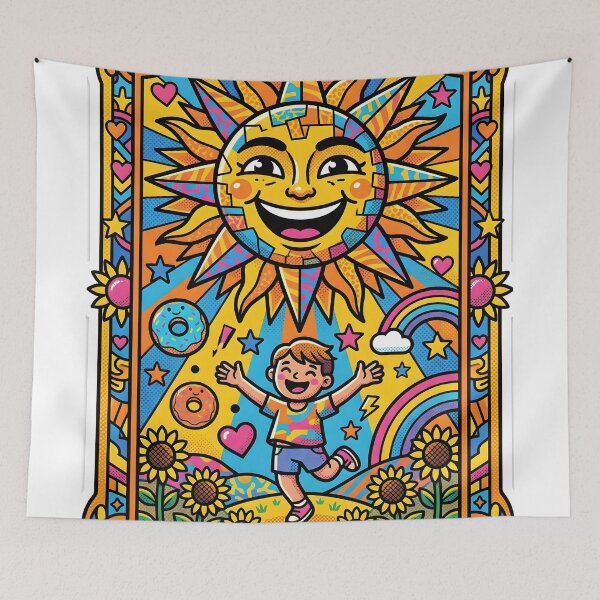 Item preview, The Sun Tarot Card Pop Art Colorful Witchy Sticker designed and sold by Poppy Volt.