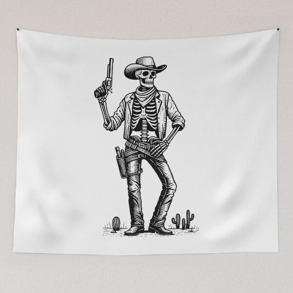 Item preview, Standing Skeleton Cowboy Gunslinger Art designed and sold by gewgacruccl43.
