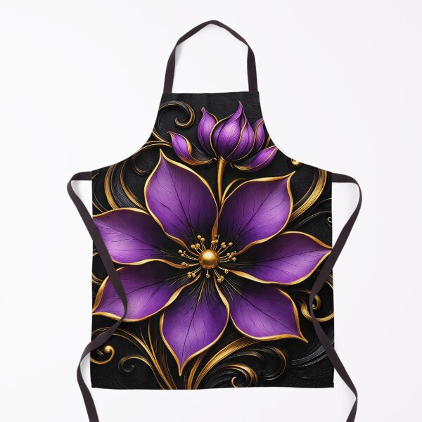 Item preview, Luxury Purple Gold Floral Wall Art designed and sold by Kaleidoscope Print.