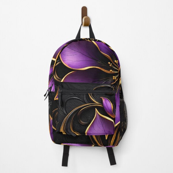 Item preview, Luxury Purple Gold Floral Wall Art designed and sold by Kaleidoscope Print.