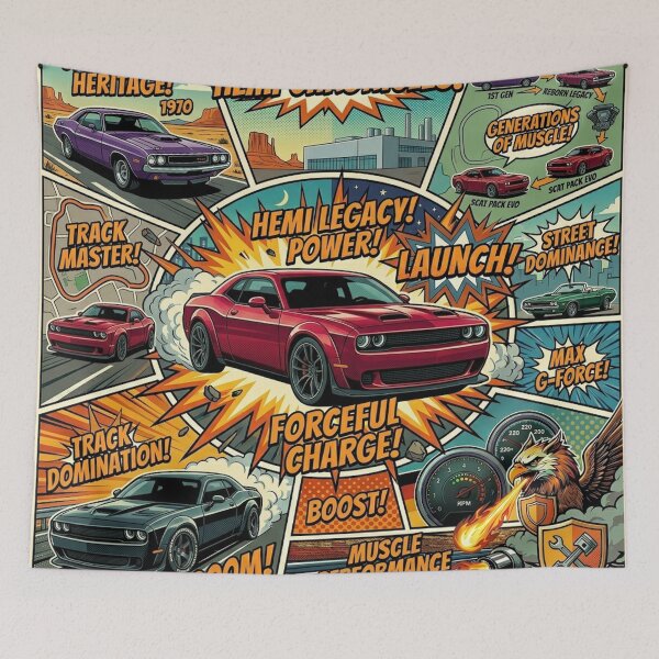 Item preview, Retro Muscle Car Comic Power – Classic American Performance Illustration designed and sold by GT Garage.