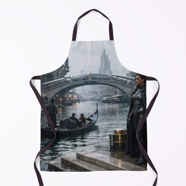 Item preview, Futuristic Female Warrior in Sci-Fi Venice Canal designed and sold by NiceArtsPlace.