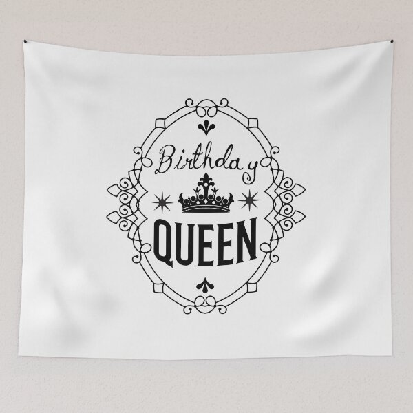 Item preview, Elegant Birthday Queen Crown Frame Black Typography designed and sold by LoviqueLab.