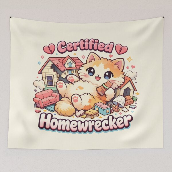 Item preview, Certified Homewrecker Cat Lover and Kitten Chaos designed and sold by SplashTastic.