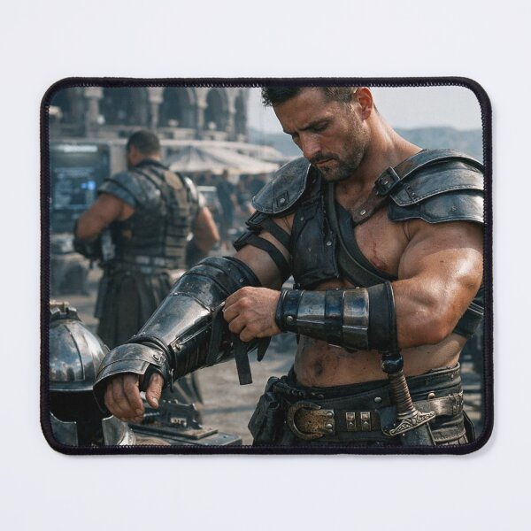 Item preview, Roman Gladiator Preparing Armor for Battle Arena designed and sold by NiceArtsPlace.