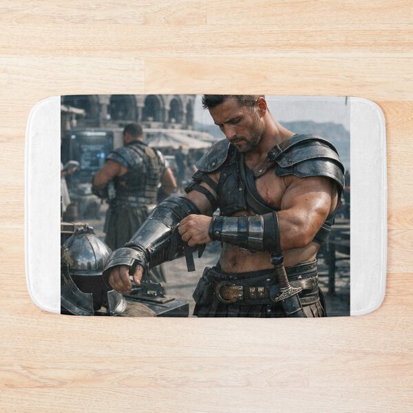 Item preview, Roman Gladiator Preparing Armor for Battle Arena designed and sold by NiceArtsPlace.