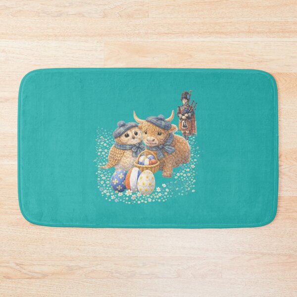 Item preview, Happy Easter from Scotland – Scottish Highland Cow & Owl Watercolour designed and sold by inspired-works.