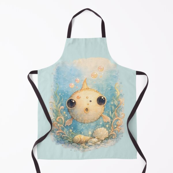 Item preview, Cute Watercolor Pufferfish Underwater Fantasy designed and sold by blankTeeShirt.
