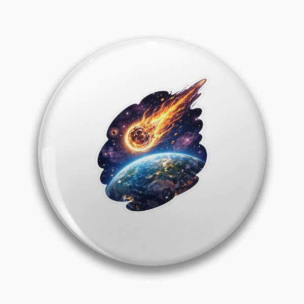 Item preview, Burning Meteor Strike – Fiery Space Rock Sticker designed and sold by RakhiArts2026.