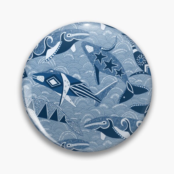 Item preview, Alaskan whales classic blue designed and sold by scrummy.