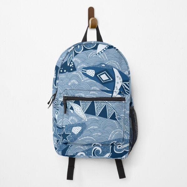 Item preview, Alaskan whales classic blue designed and sold by scrummy.
