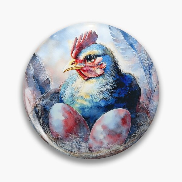 Item preview, Colorful Watercolor Rooster Nest Easter Egg Illustration designed and sold by VISO-art.