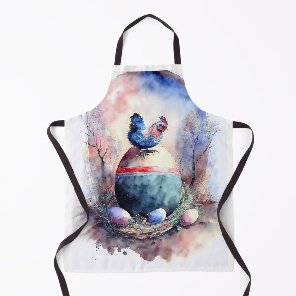 Item preview, Colorful Watercolor Rooster Nest Easter Egg Illustration designed and sold by VISO-art.