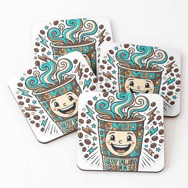 Item preview, Coffee Pop Art Bold Colorful But First Coffee Sticker designed and sold by Poppy Volt.