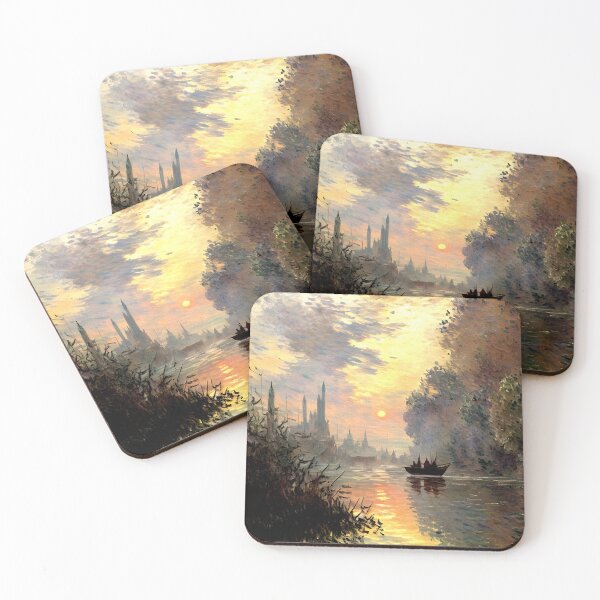 Item preview, Evening at Argenteuil: Golden Reflections on the Seine designed and sold by artdesignsnow.