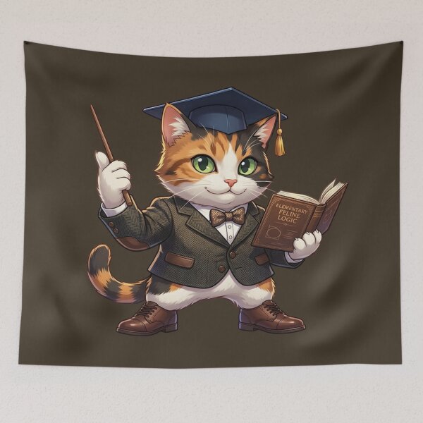 Item preview, Smart Calico Cat Professor - Elementary Feline Logic Teach designed and sold by WalterAdd.