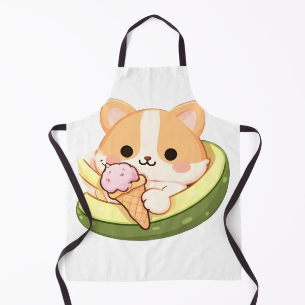 Item preview, Cute Kawaii Dog in Avocado with Ice Cream Sticker designed and sold by Trendora90.