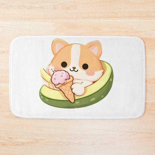Item preview, Cute Kawaii Dog in Avocado with Ice Cream Sticker designed and sold by Trendora90.