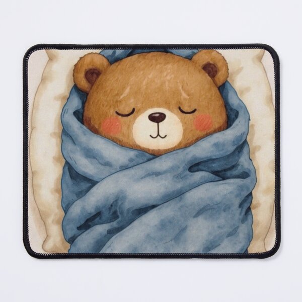 Item preview, Sleepy Bear in Blanket designed and sold by Utsav kadia.