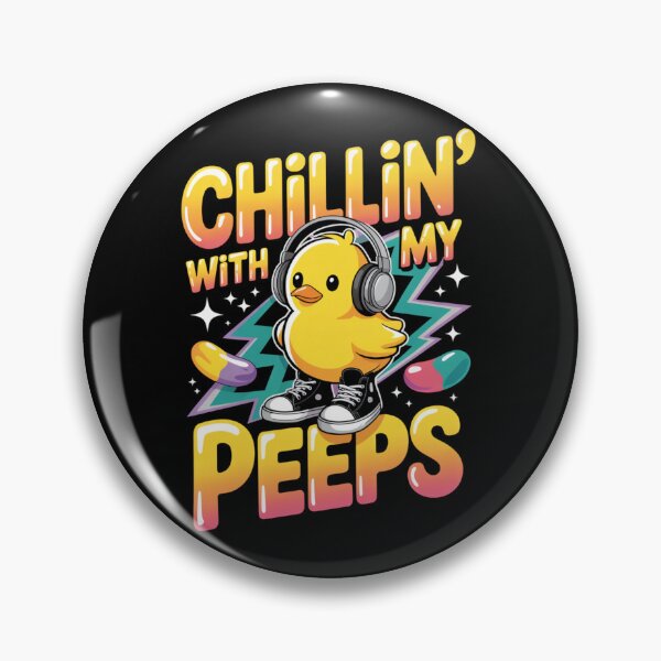 Item preview, Chillin' With My Peeps – Retro Easter Chick Sneakers & Headphones Tee V1 designed and sold by DarylWelsh2024.