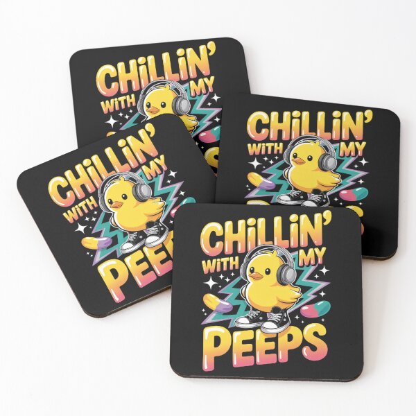 Item preview, Chillin' With My Peeps – Retro Easter Chick Sneakers & Headphones Tee V1 designed and sold by DarylWelsh2024.