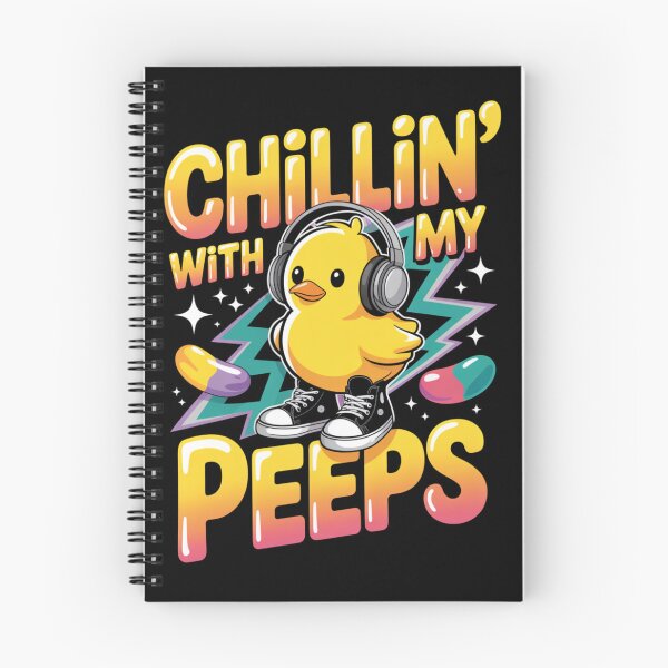 Item preview, Chillin' With My Peeps – Retro Easter Chick Sneakers & Headphones Tee V1 designed and sold by DarylWelsh2024.