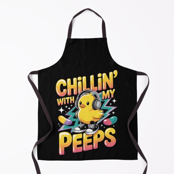 Item preview, Chillin' With My Peeps – Retro Easter Chick Sneakers & Headphones Tee V1 designed and sold by DarylWelsh2024.