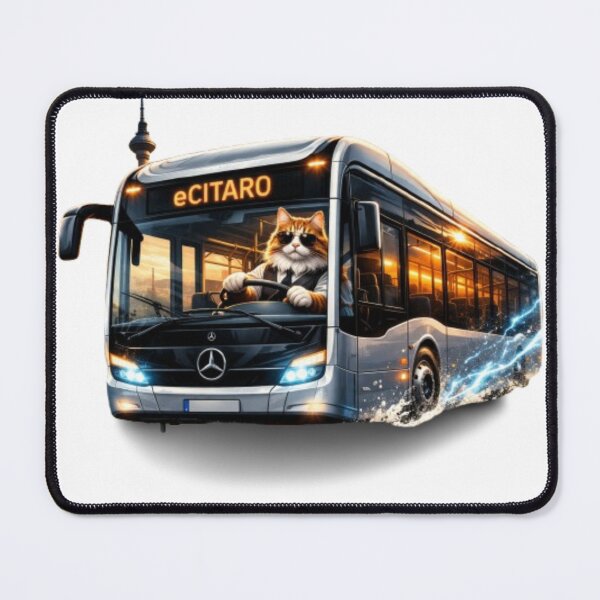 Item preview, Cool Cat Bus Driver – eCitaro Electric Bus Funny Cat Design designed and sold by Busdriverstore.