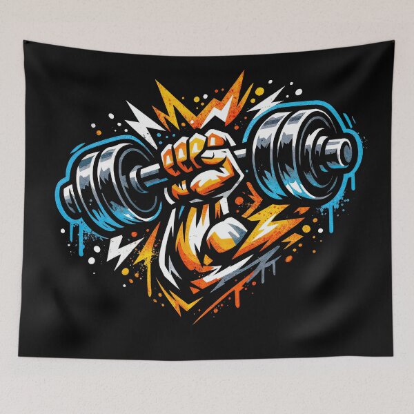 Item preview, Power Surge – Dynamic Dumbbell Art designed and sold by ForeverPrintsOK.