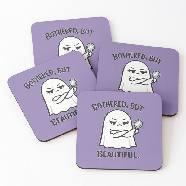 Item preview, "BOTHERED, BUT BEAUTIFUL" Cute Ghost with Mirror T-Shirt designed and sold by POD DYNASTY.