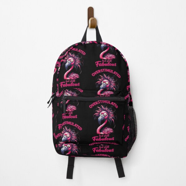 Item preview, Overstimulated But Still Fabulous Neurodivergent Flamingo designed and sold by phoebelevine.