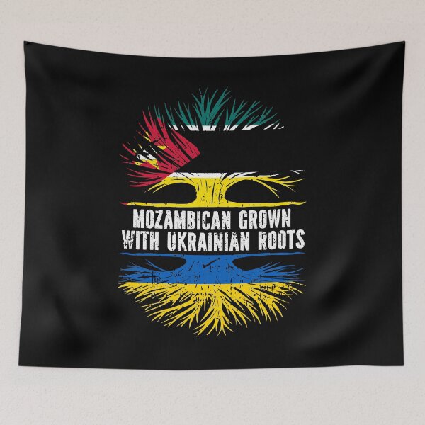 Item preview, Mozambican Grown with Ukrainian Roots Flag designed and sold by CosmoKitsch.
