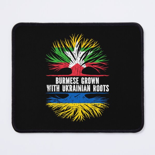 Item preview, Burmese Grown with Ukrainian Roots Flag designed and sold by CosmoKitsch.