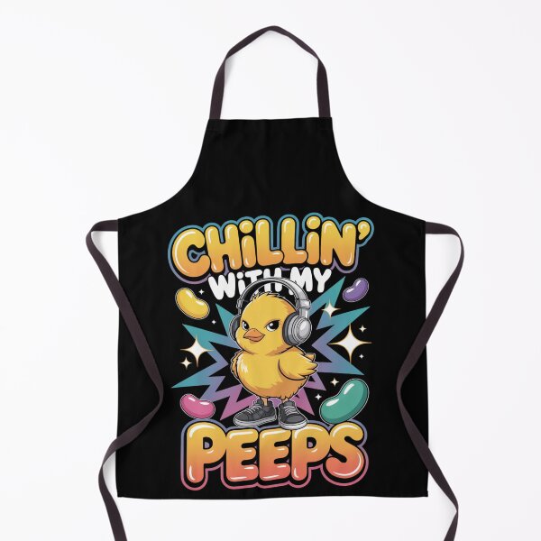 Item preview, Chillin' With My Peeps – Retro Easter Chick Sneakers & Headphones Tee V4 designed and sold by DarylWelsh2024.