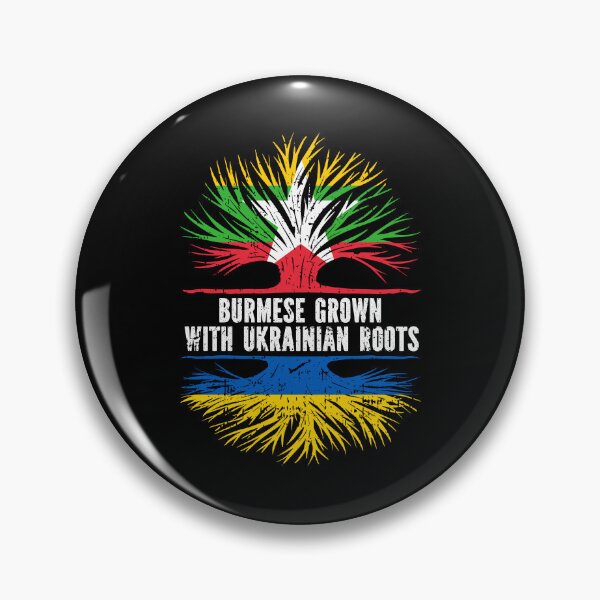 Item preview, Burmese Grown with Ukrainian Roots Flag designed and sold by CosmoKitsch.