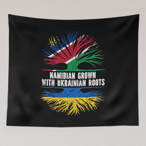 Item preview, Namibian Grown with Ukrainian Roots Flag designed and sold by CosmoKitsch.