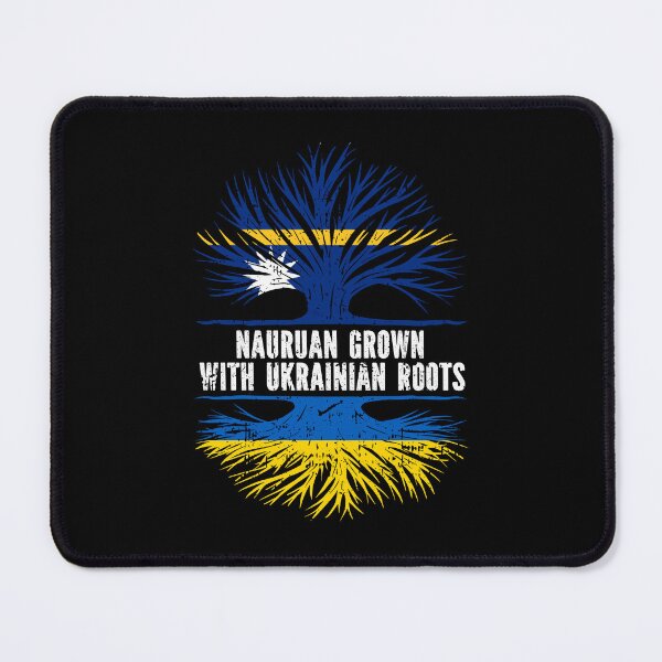 Item preview, Nauruan Grown with Ukrainian Roots Flag designed and sold by CosmoKitsch.