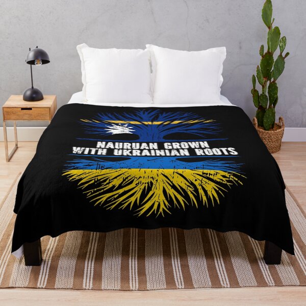 Item preview, Nauruan Grown with Ukrainian Roots Flag designed and sold by CosmoKitsch.