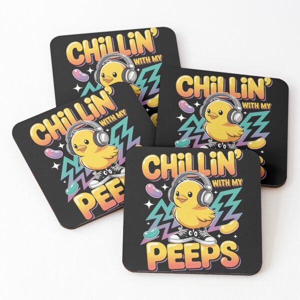 Item preview, Chillin' With My Peeps – Retro Easter Chick Sneakers & Headphones Tee V5 designed and sold by DarylWelsh2024.