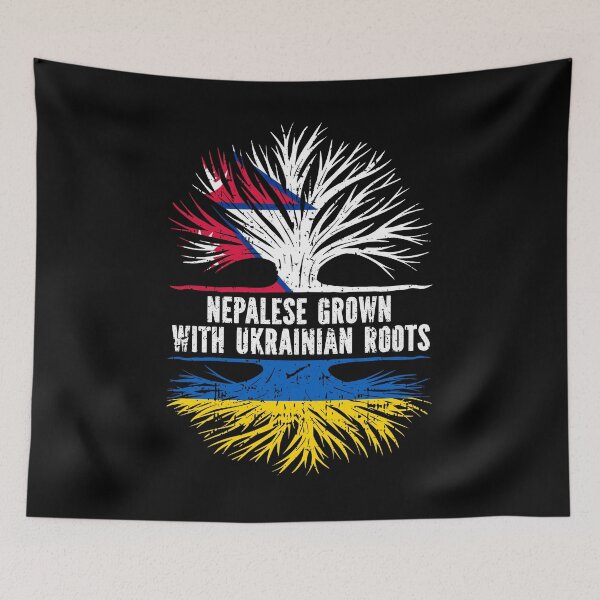 Item preview, Nepalese Grown with Ukrainian Roots Flag designed and sold by CosmoKitsch.