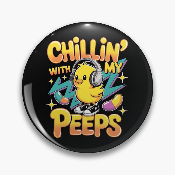 Item preview, Chillin' With My Peeps – Retro Easter Chick Sneakers & Headphones Tee V6 designed and sold by DarylWelsh2024.