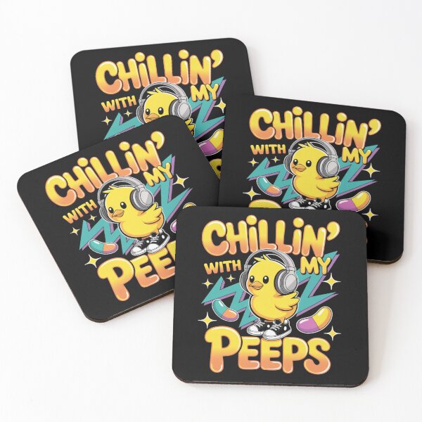Item preview, Chillin' With My Peeps – Retro Easter Chick Sneakers & Headphones Tee V6 designed and sold by DarylWelsh2024.