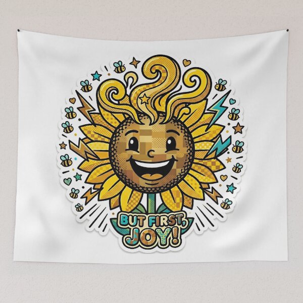 Item preview, Sunflower Pop Art Bold Colorful Floral Nature Sticker designed and sold by Poppy Volt.
