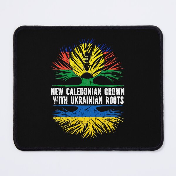 Item preview, New Caledonian Grown with Ukrainian Roots Flag designed and sold by CosmoKitsch.