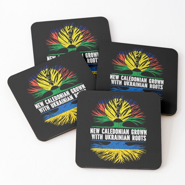 Item preview, New Caledonian Grown with Ukrainian Roots Flag designed and sold by CosmoKitsch.