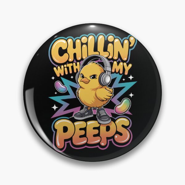 Item preview, Chillin' With My Peeps – Retro Easter Chick Sneakers & Headphones Tee V7 designed and sold by DarylWelsh2024.
