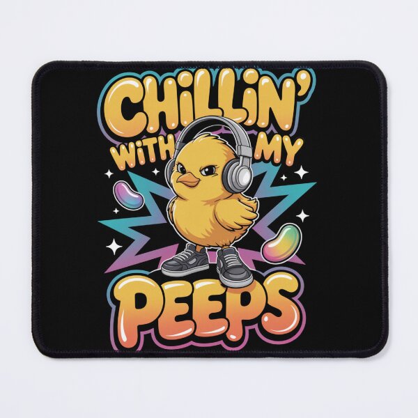 Item preview, Chillin' With My Peeps – Retro Easter Chick Sneakers & Headphones Tee V7 designed and sold by DarylWelsh2024.